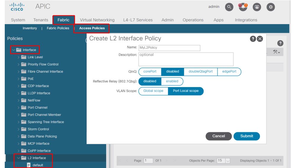 L2 Interface Policy