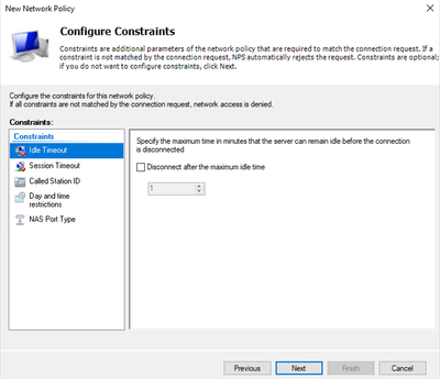 Janela Configurar Restrição