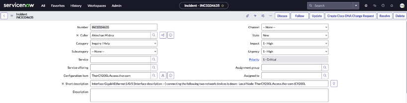 Incident Ticket Details