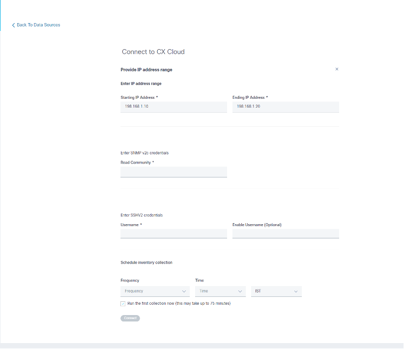 Initial IP Address Range Window