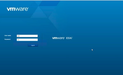 Login no VMware ESXi