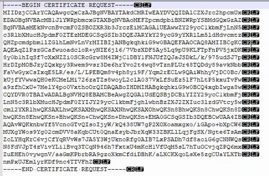 Begin Certificate Request