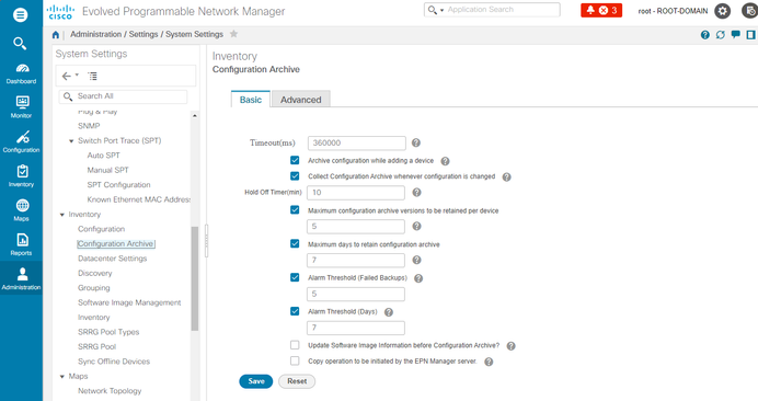 Screenshot admin conf arch v6