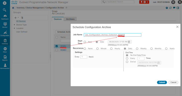 Screenshot schedule conf arch v6