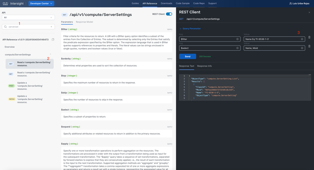 Read a compute.ServerSettings identity resource