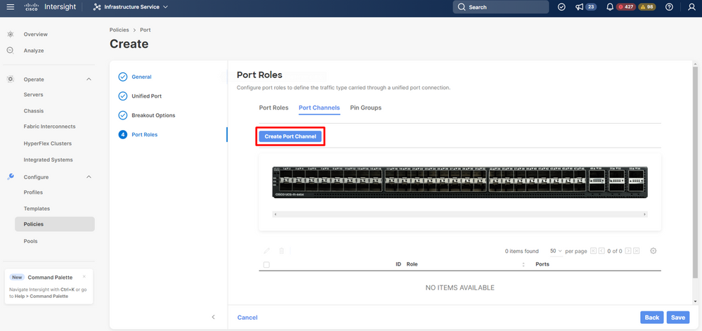 Create port channel