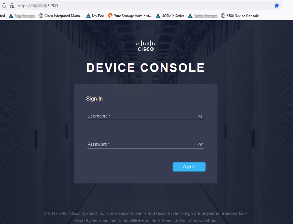 Device Console Landing page