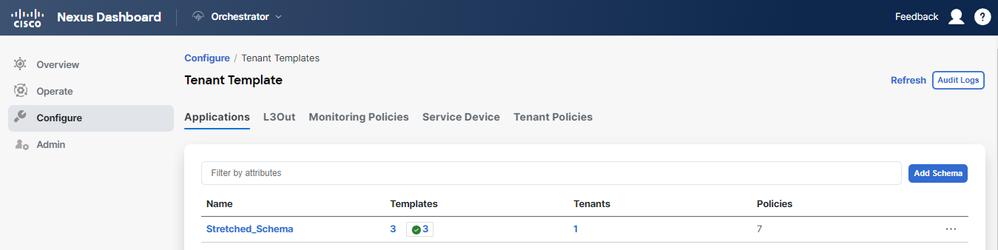 Validation of templates contained in Stretched_Schema