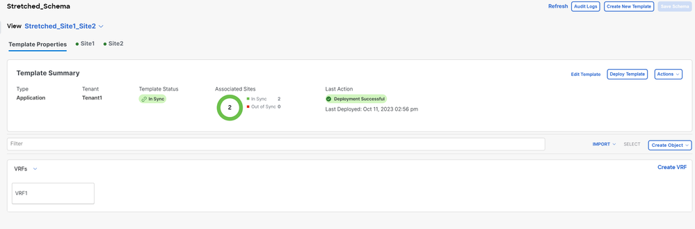 Validation that template Stretched_Site1_Site2 is stretched in 2 sites