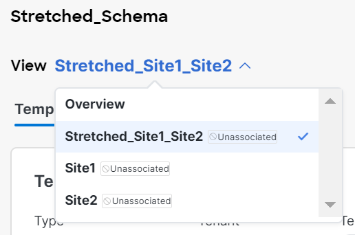 Validation of templates in an unassociated state