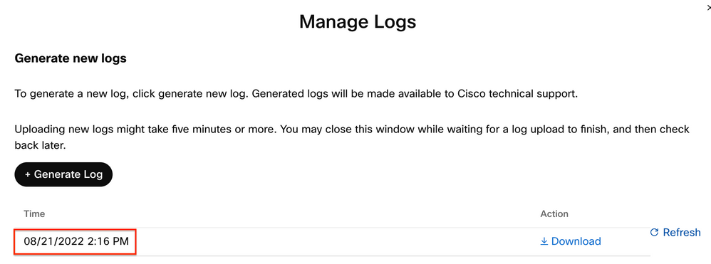 Manage Logs - Screen Shot 2022-08-21 at 21.19.09