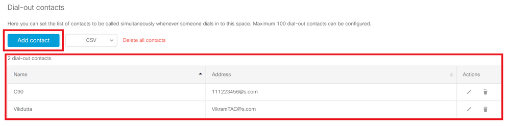 Add Multiple Dial-out Contacts