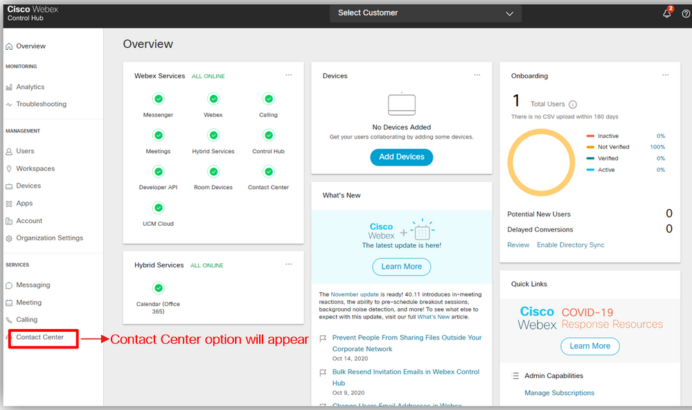 Contact Center Card