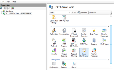 IIS Server Home Pane