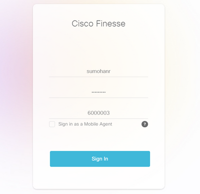 Cisco Finesse Login