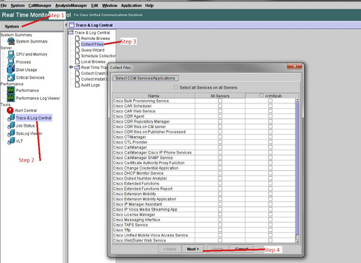 Use RTMT to Transfer a Capture File to a Local PC