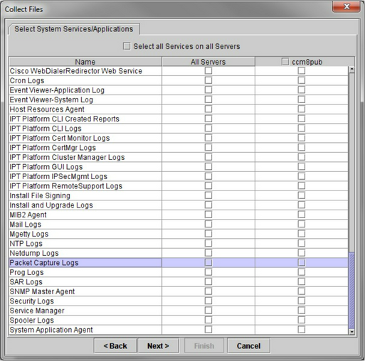 Select Packet Capture Logs on the Server which the Capture was Performed