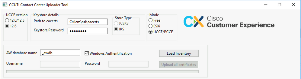 Main application window in UCCE/PCCE mode