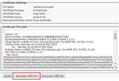 Downloading Certificate as .PEM File on AW Server