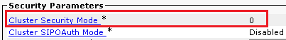 CUCM Security Parameters