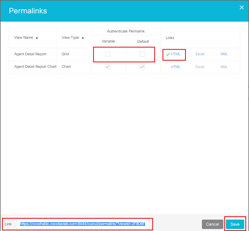 Find Permalink of a report