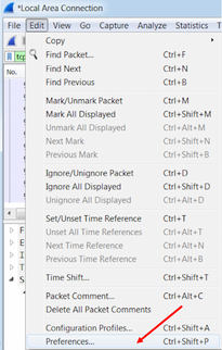 Wireshark Prefences