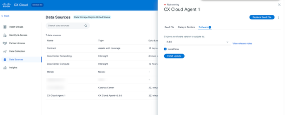 CX Cloud Agent Detail View