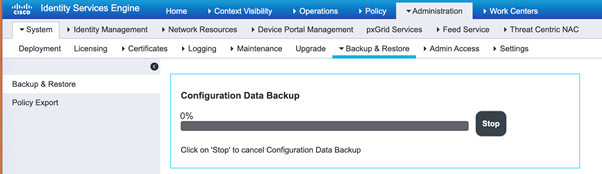 Halted backup progress