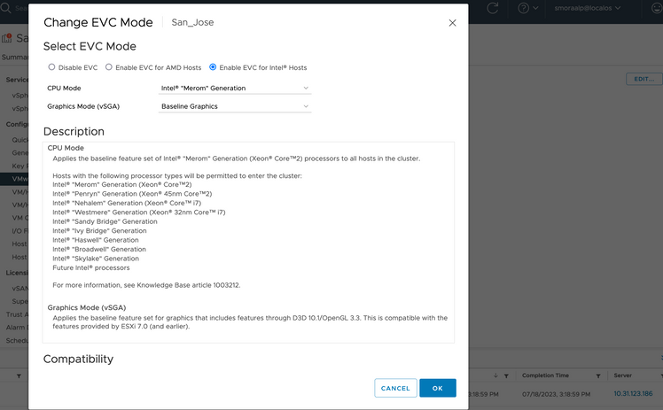 Change EVC Mode