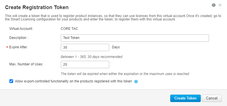 Create Registration Token