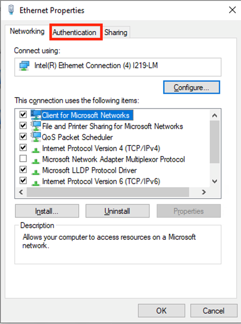 Interface Ethernet Properties