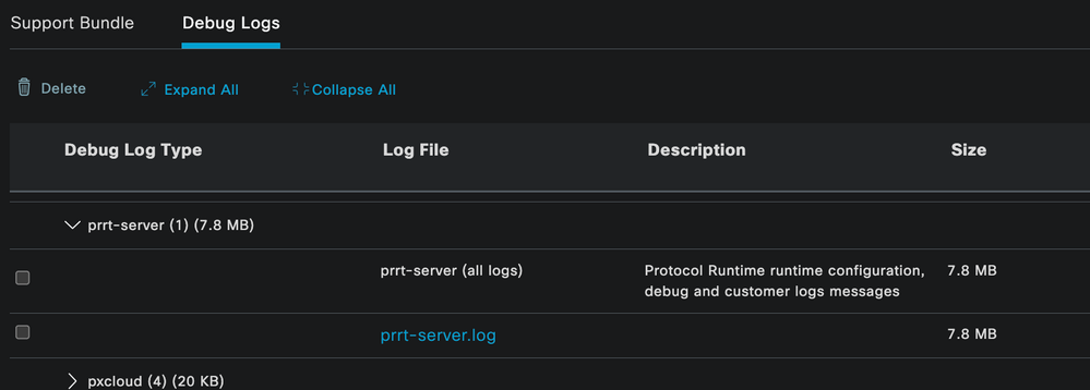 Debug Logs Section