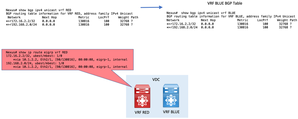 Nexus Route Leak - VRF Red to VRF Blue 1