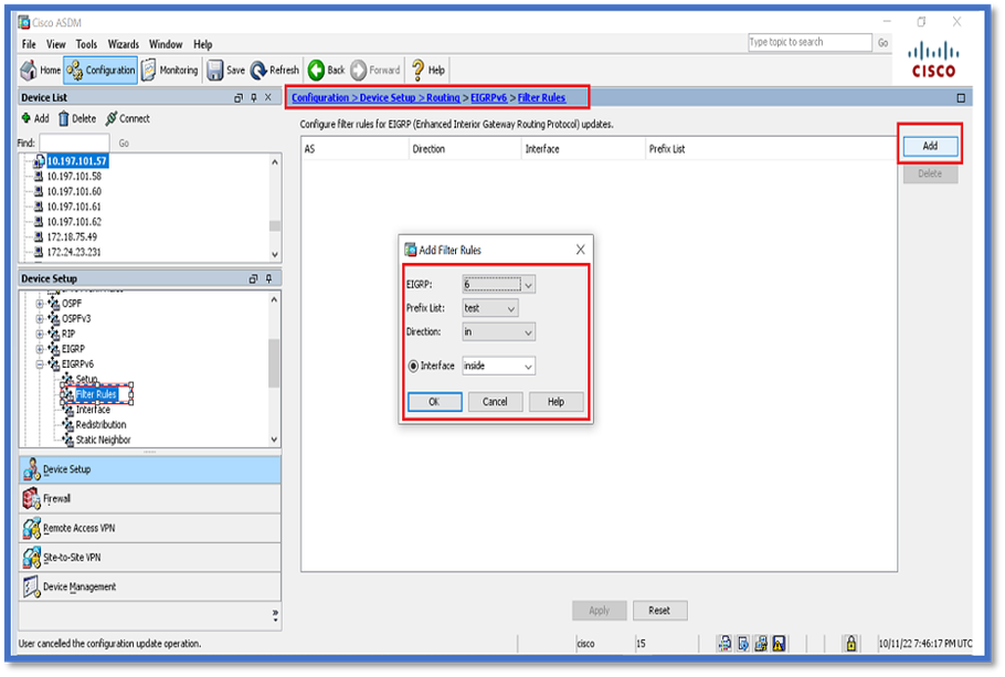 Filter Rules Configuration