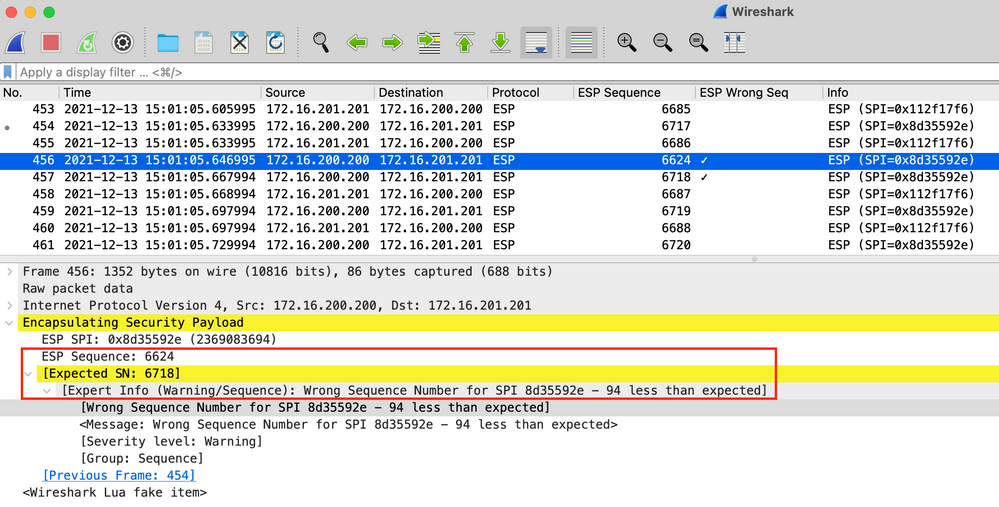 Details About Wrong Sequence Numbers on Packets