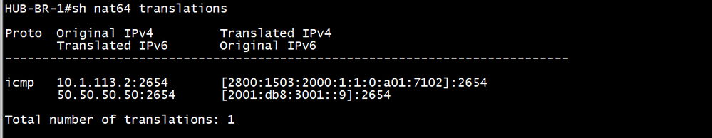 HUB-BR-1 #sh NAT64 Translations
