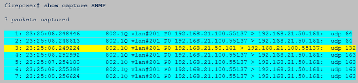 FTD SNMP - Packet capture shows many requests and one reply