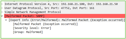 FTD SNMP - Wireshark Malformed Packet