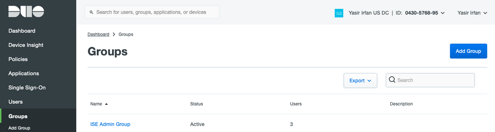 DUO Group Configuration