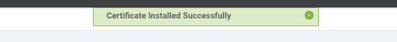 Certificate Installed Successfully