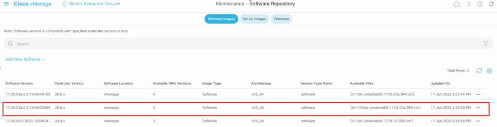 Validation of Software Image in Software Repository