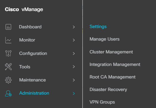 Configuration > Settings