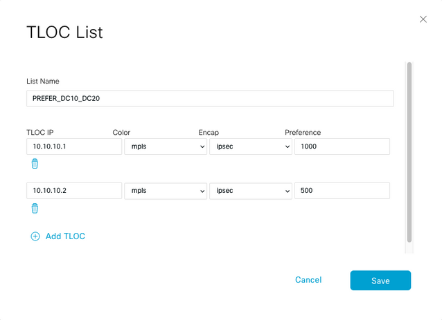 Configurations - Add Policy