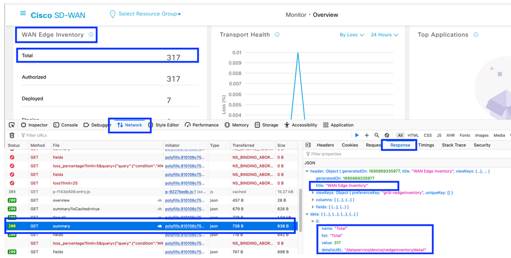 Informações de Resposta de API