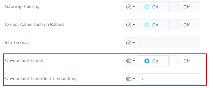 On-demand Tunnel Enable