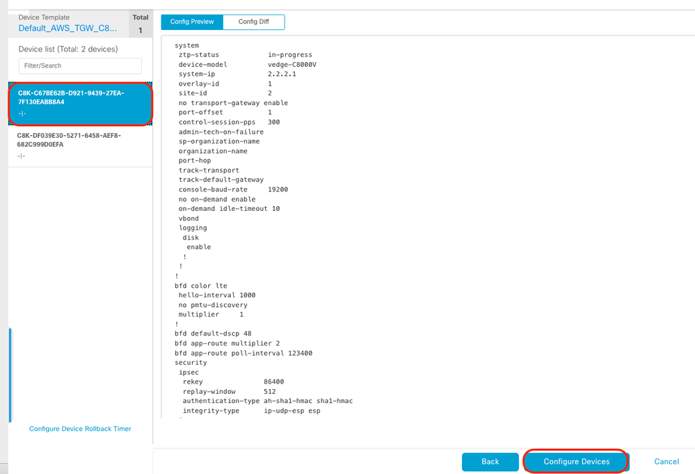 Click Configure Devices