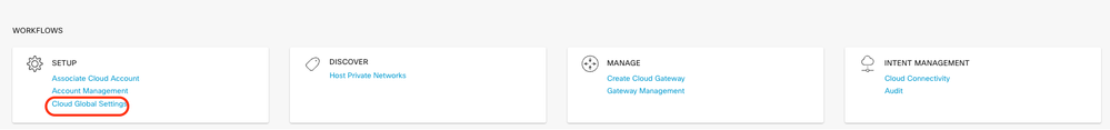 Configure Cloud Global Settings
