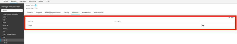 Add BGP Networks