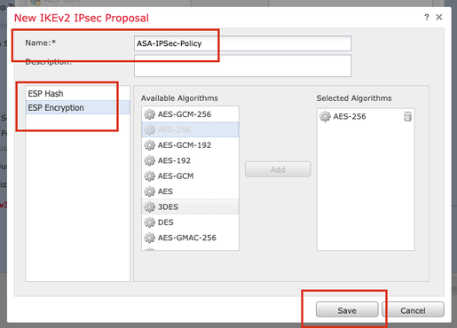 Create New IKEv2 IPsec Proposal