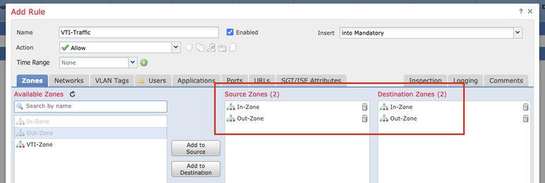 Source Zones and Destination Zones